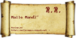 Malle Manó névjegykártya